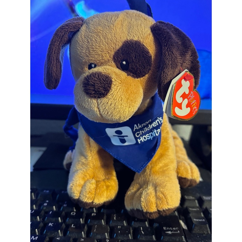 TY Beanie Pluffies Barkers Brown Dog Plush 2010 w/ Tag Soft Stuffed Animal Toy